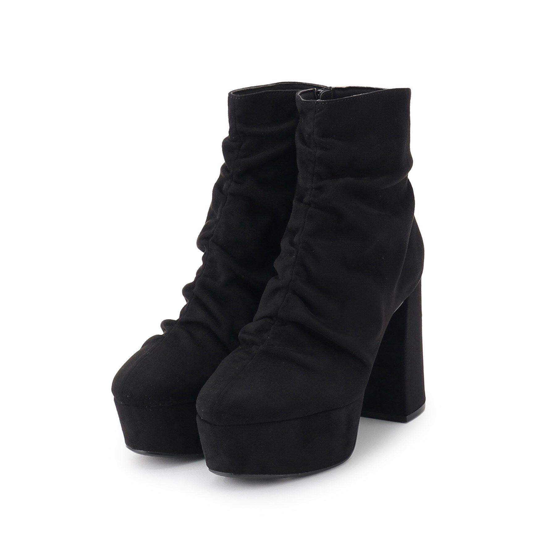 ESPERANZA「【ラク盛り／ショートブーツ】リピーター続出／脚長美脚 厚底シャーリングブーツ」|ショートブーツ|