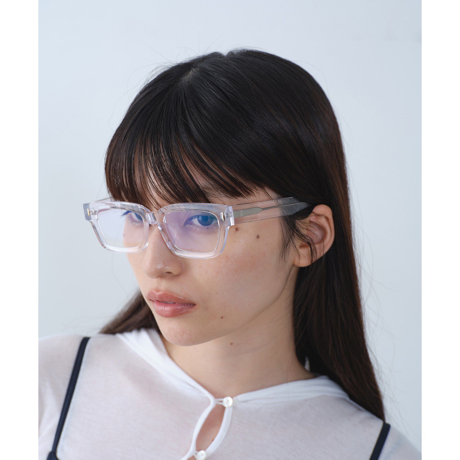 CODE A「heyep｜Chunky Square Eyewear」|メガネ|クリスタル/透明(0