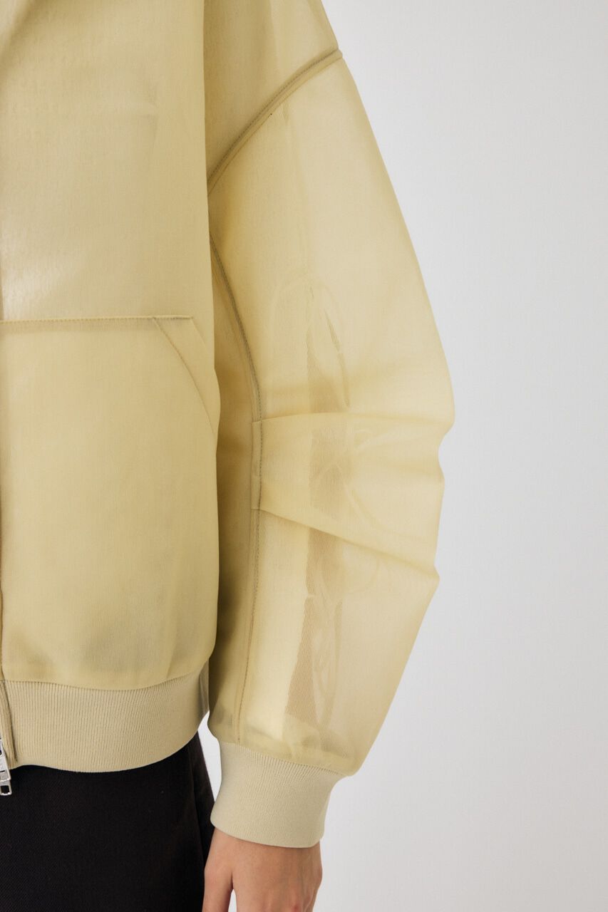 MOUSSY「SHEER CARDBOARD ジップアップフーディ」|パーカー|