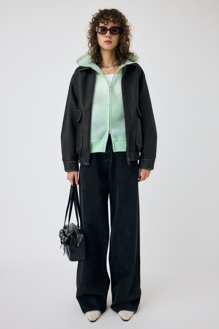 MOUSSY「SHEER CARDBOARD ジップアップフーディ」|パーカー|