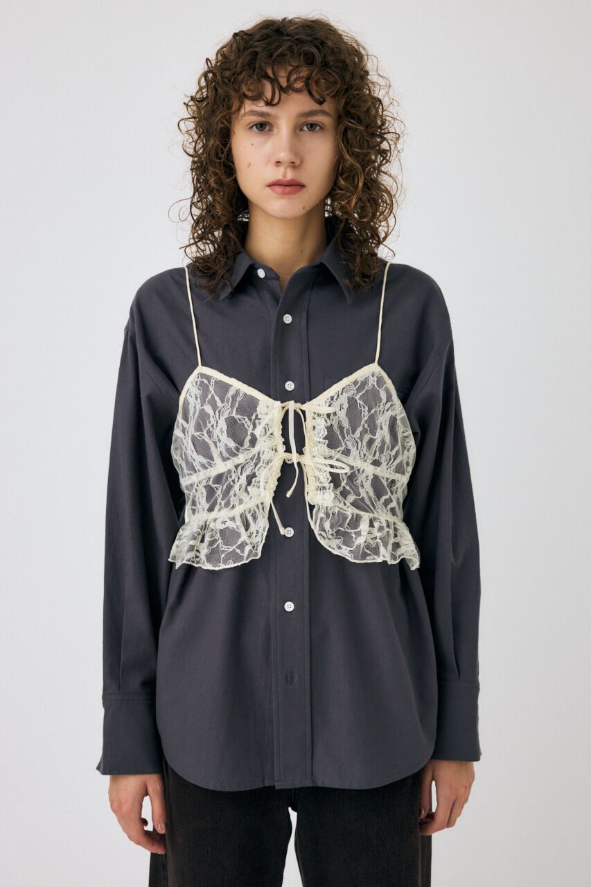 MOUSSY「LACY BUSTIER レイヤードシャツ」|シャツ・ブラウス|