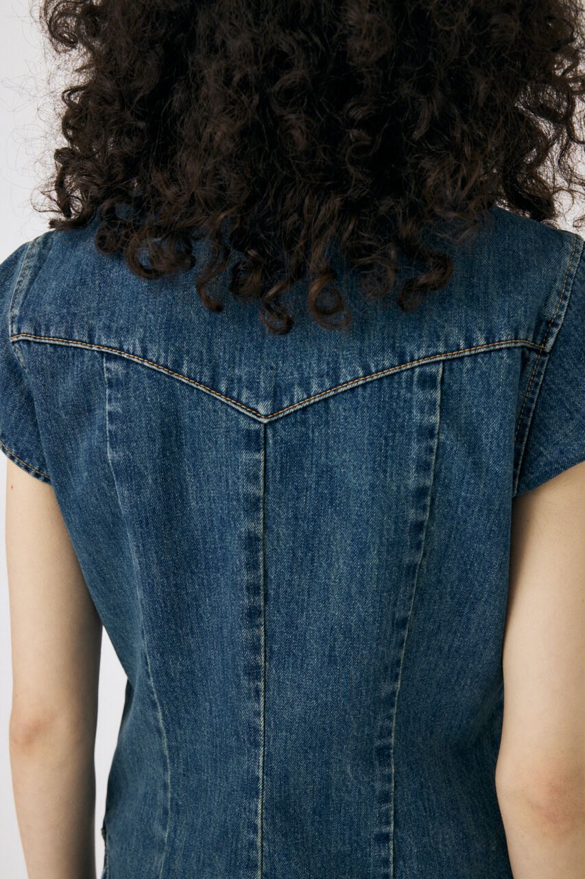 MOUSSY「CAP SLEEVE デニムシャツ」|シャツ・ブラウス|