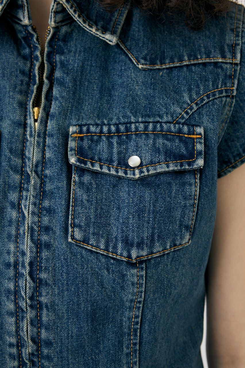 MOUSSY「CAP SLEEVE デニムシャツ」|シャツ・ブラウス|