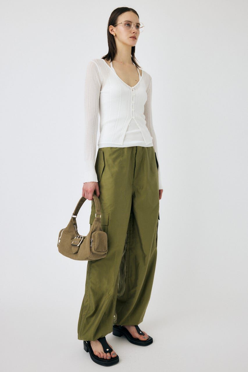 MOUSSY「SHEER CABLE カーディガン」|カーディガン|