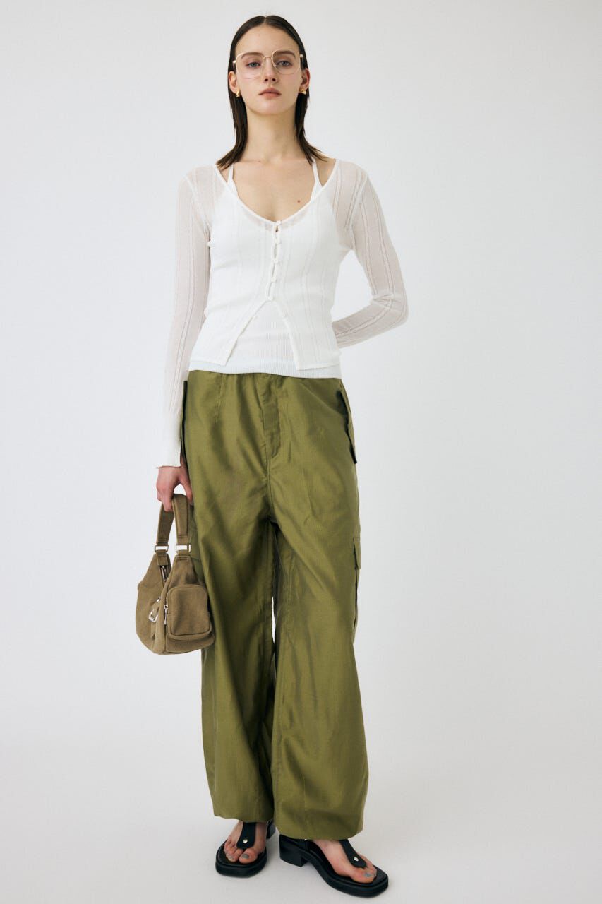 MOUSSY「SHEER CABLE カーディガン」|カーディガン|