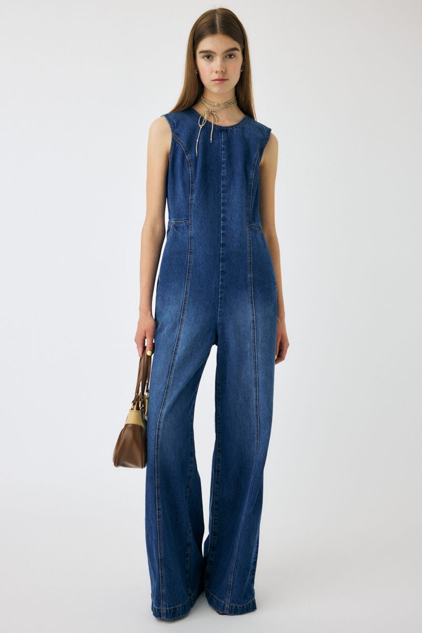MOUSSY「BACK SLIT DENIM  オールインワン」|その他|