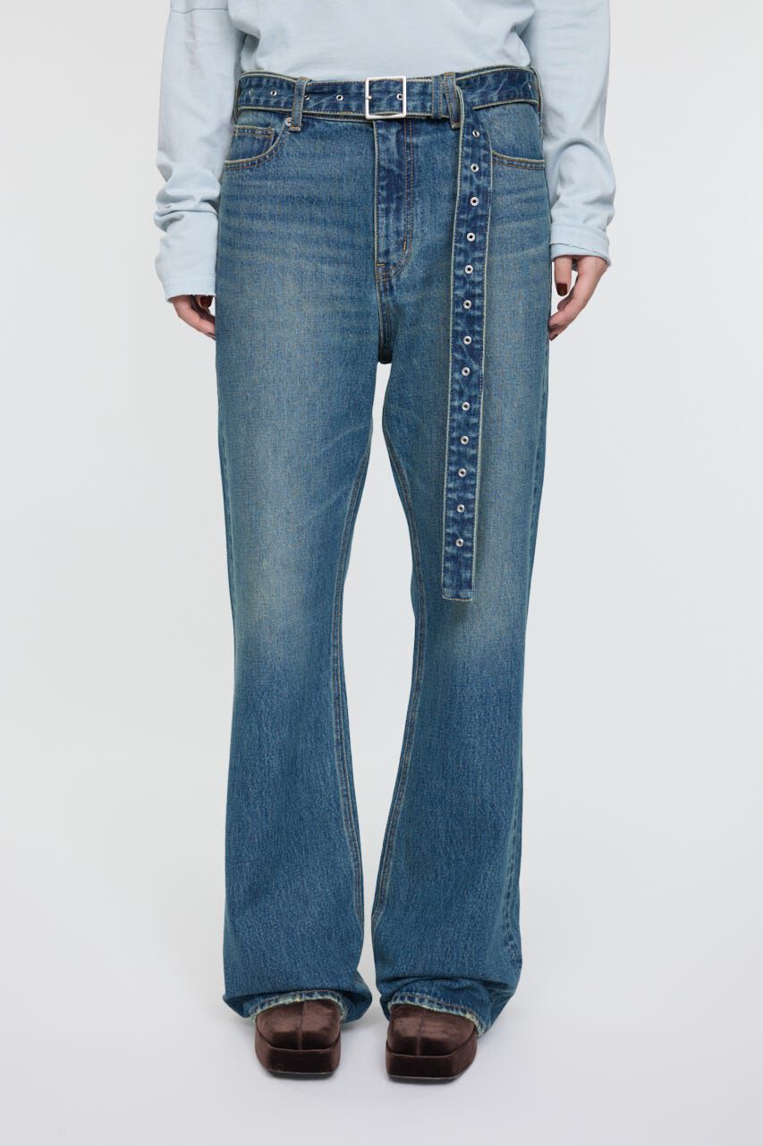 MOUSSY「LOW SLUNG ブーツカットパンツ」|デニム|