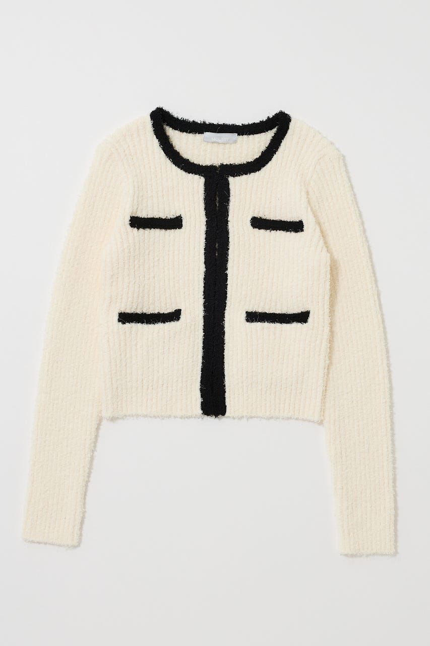 MOUSSY「FANCY YARN BI COLOR カーディガン」|カーディガン|O/WHT1