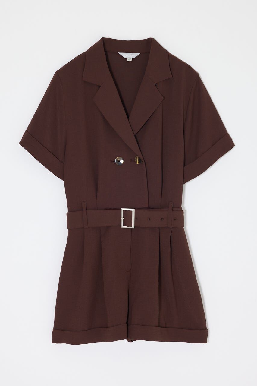 MOUSSY「BELTED SHORT SLEEVE ジャンプスーツ」|その他|BRN