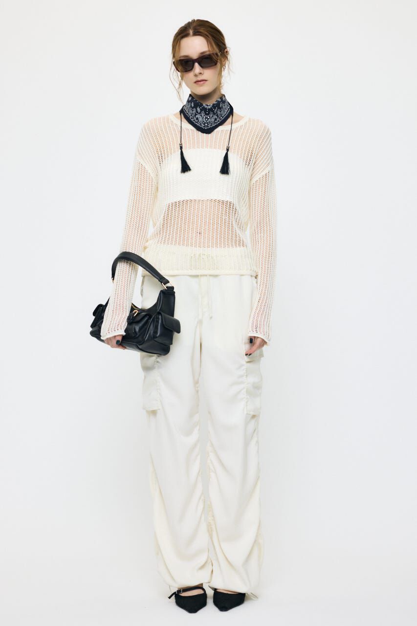 MOUSSY「BOAT NECK MESH KNIT トップス」|ニット・セーター|