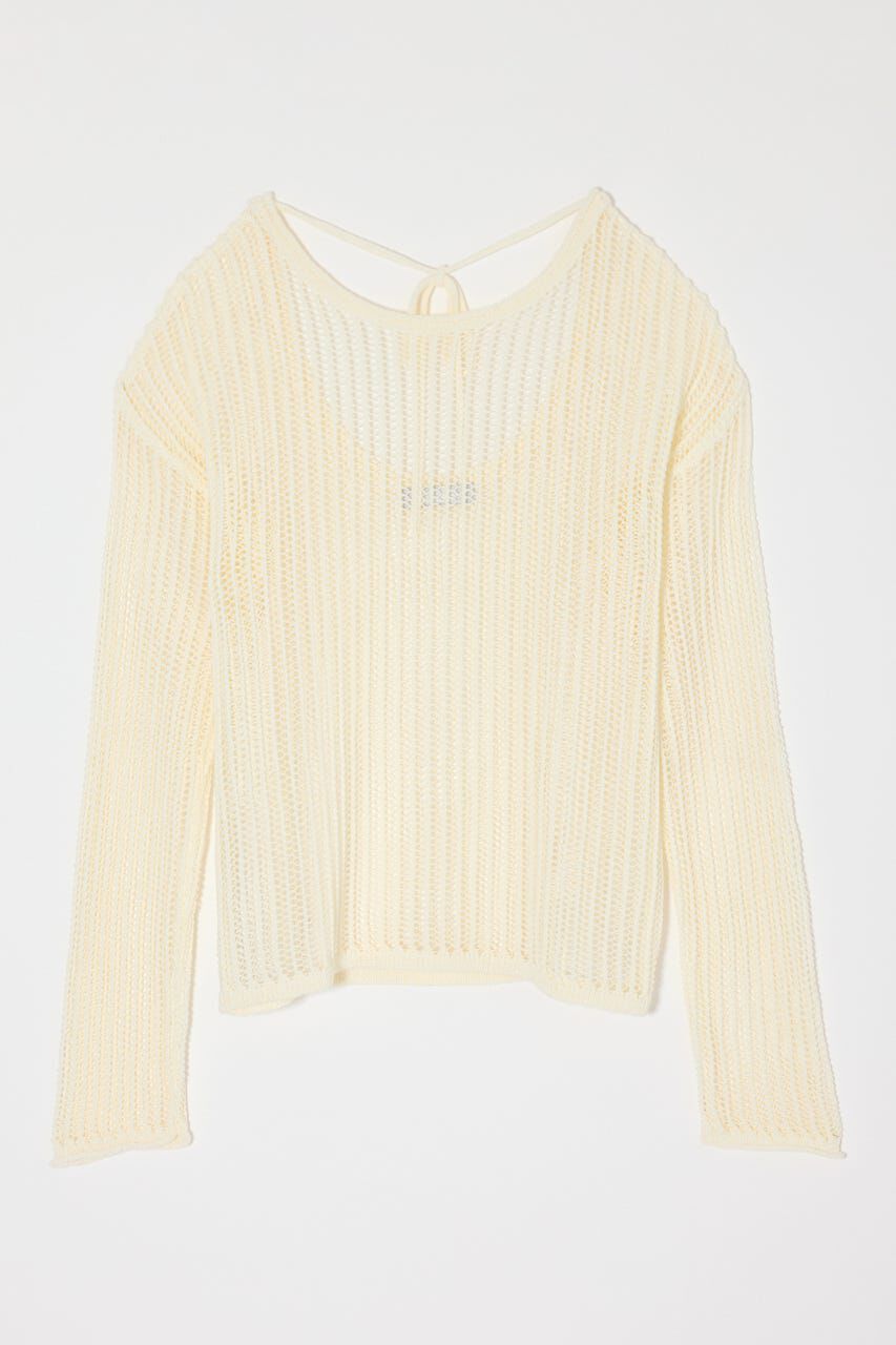 MOUSSY「BOAT NECK MESH KNIT トップス」|ニット・セーター|