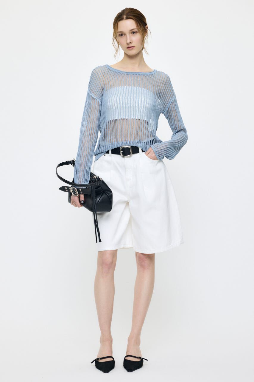 MOUSSY「BOAT NECK MESH KNIT トップス」|ニット・セーター|