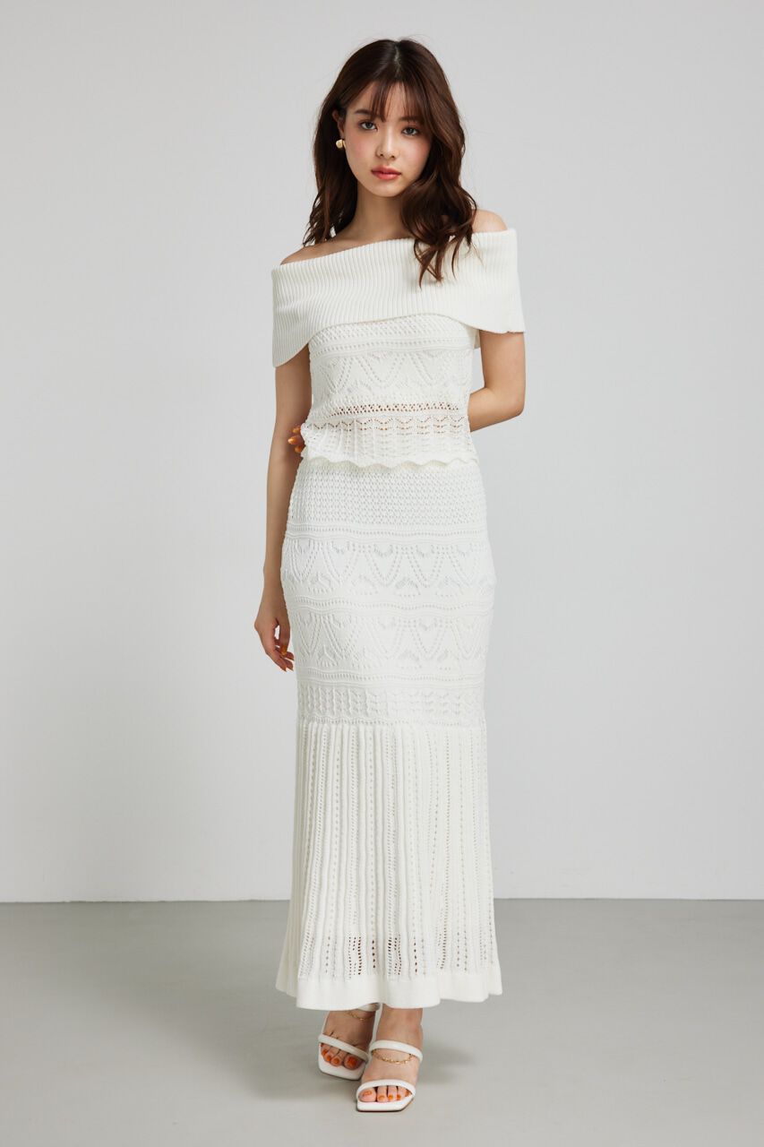 rienda「2WAYクロシェオフショルニットトップス」|ニット・セーター|