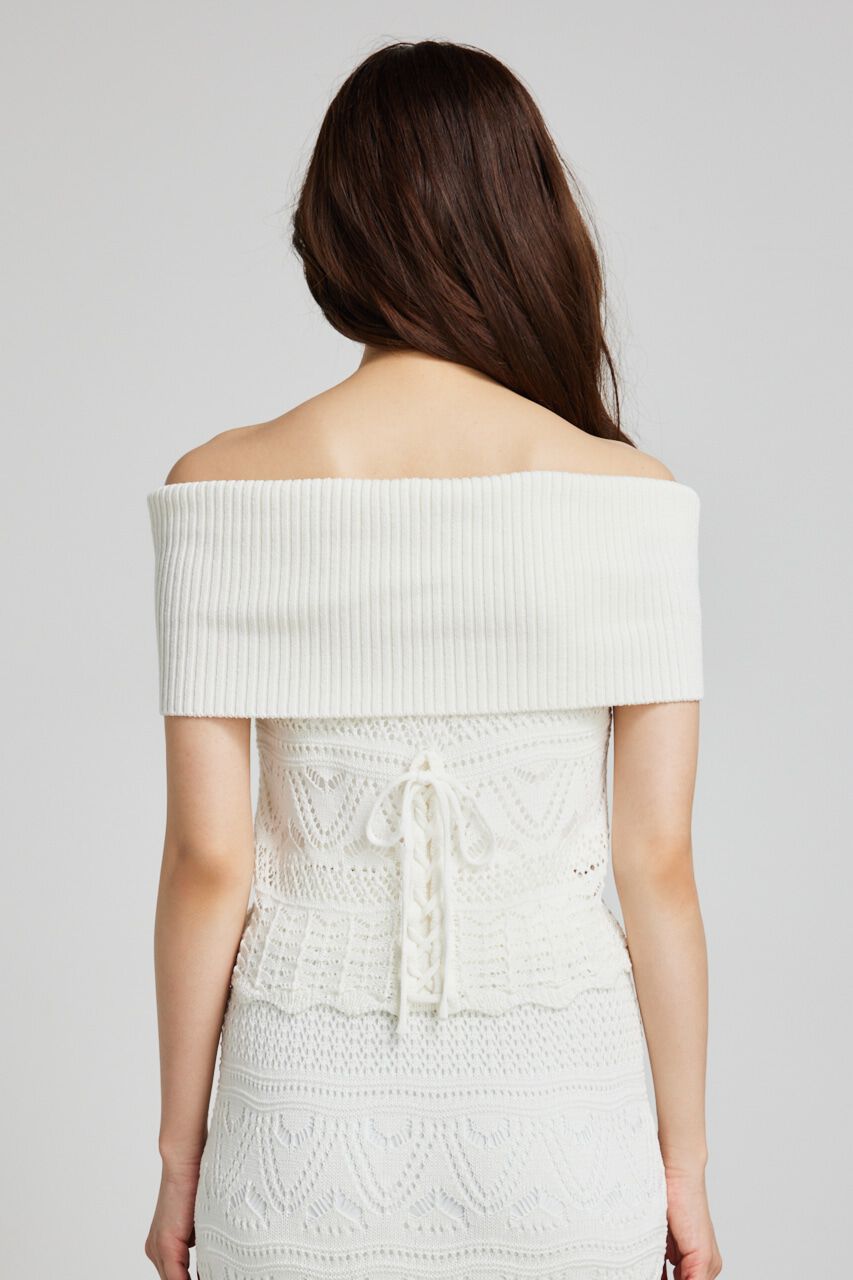 rienda「2WAYクロシェオフショルニットトップス」|ニット・セーター|