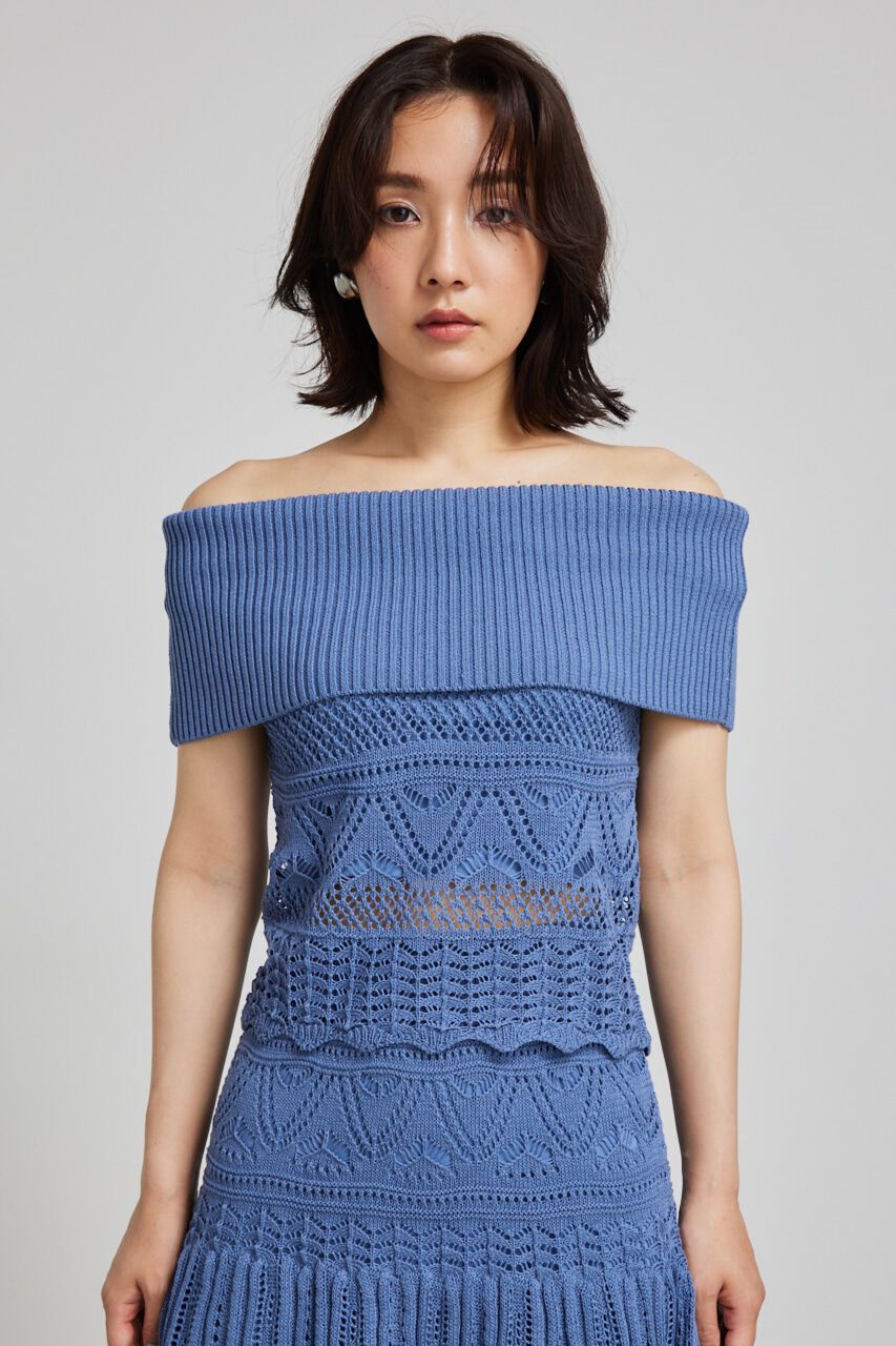 rienda「2WAYクロシェオフショルニットトップス」|ニット・セーター|