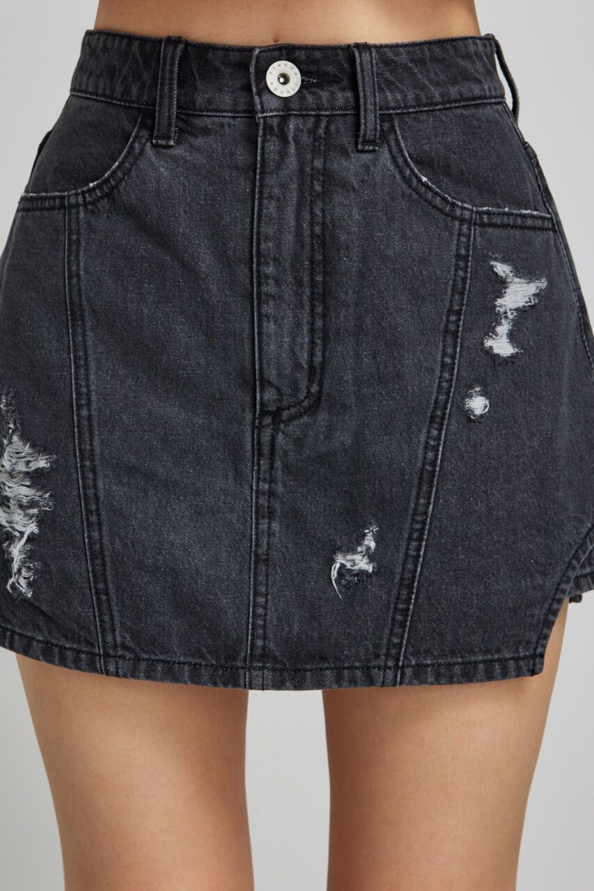 rienda「サイドカットデニムショートパンツ」|デニム|