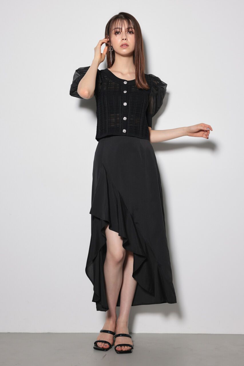 rienda「2WAYシアーラメニットカーデ」|カーディガン|