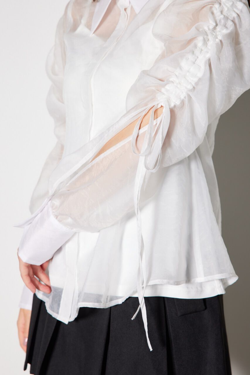 rienda「ショルダードロストリボンブラウス」|シャツ・ブラウス|