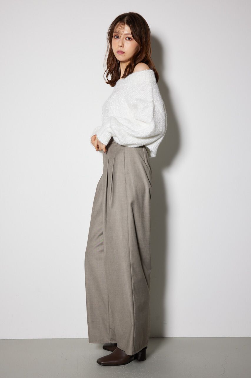 rienda「レイヤードベルトジャストウエストパンツ」|その他|