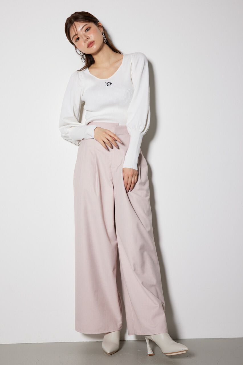 rienda「レイヤードベルトジャストウエストパンツ」|その他|