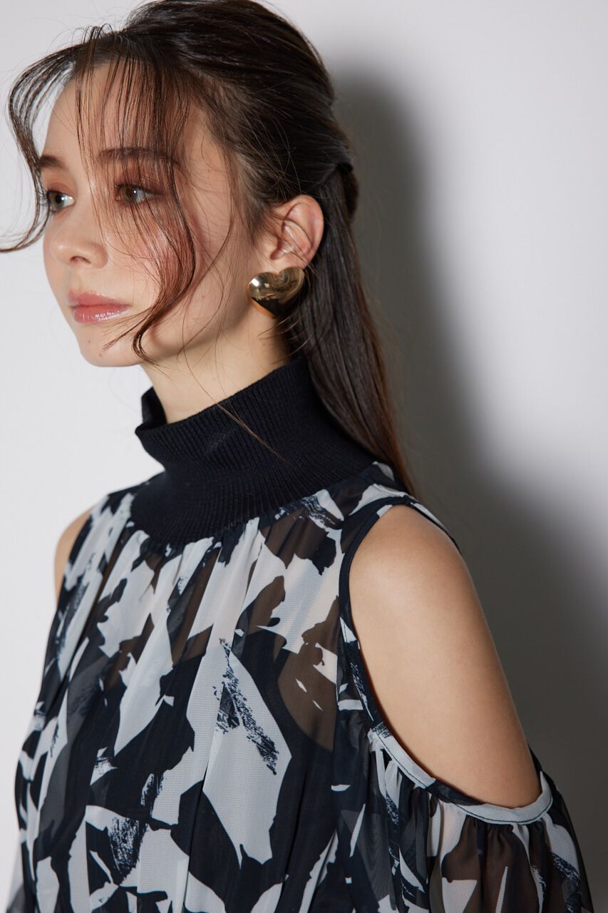 rienda「knitコンビスリットフレアワンピース」|ワンピース|