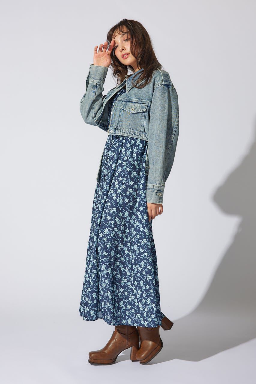 rienda「ベルト付きデニムジャケット」|デニムジャケット|