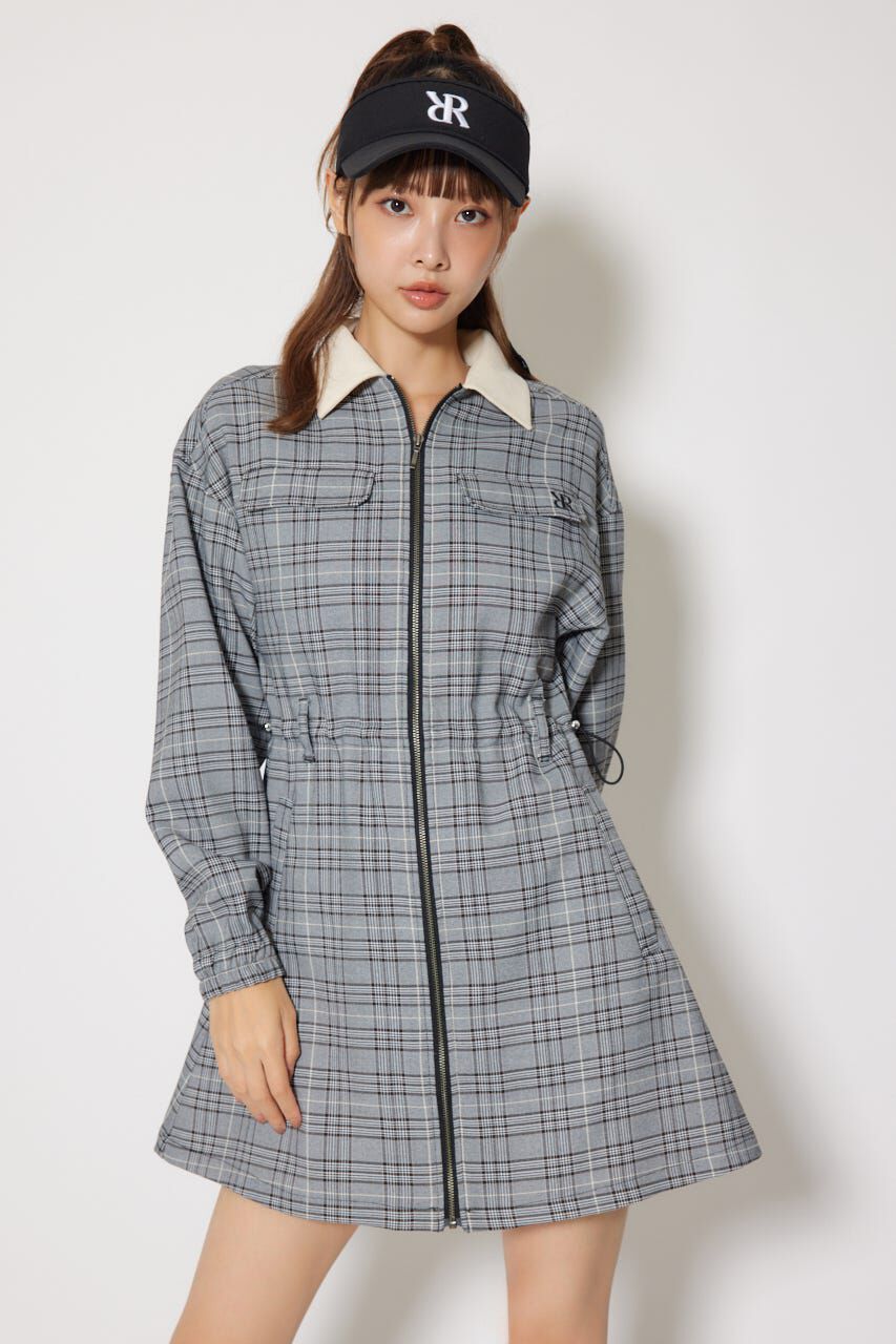 rienda「グレンチェックドロストワンピース」|ワンピース|