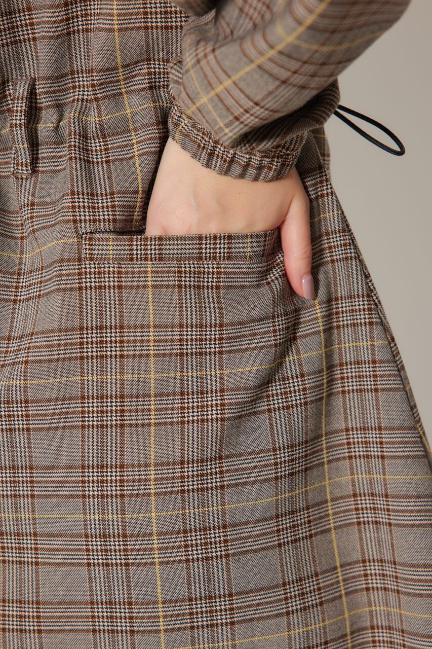 rienda「グレンチェックドロストワンピース」|ワンピース|