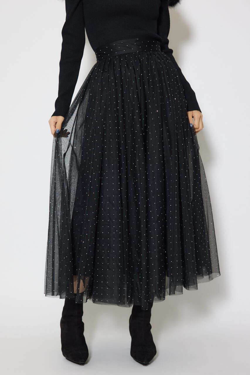 rienda「デコレーションチュールフレアスカート」|スカート|