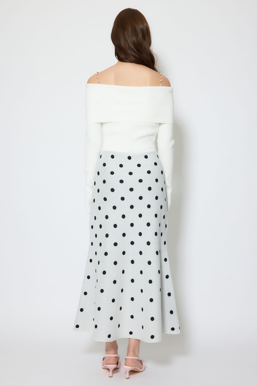 rienda「リボンデザインドットニットワンピース」|ワンピース|