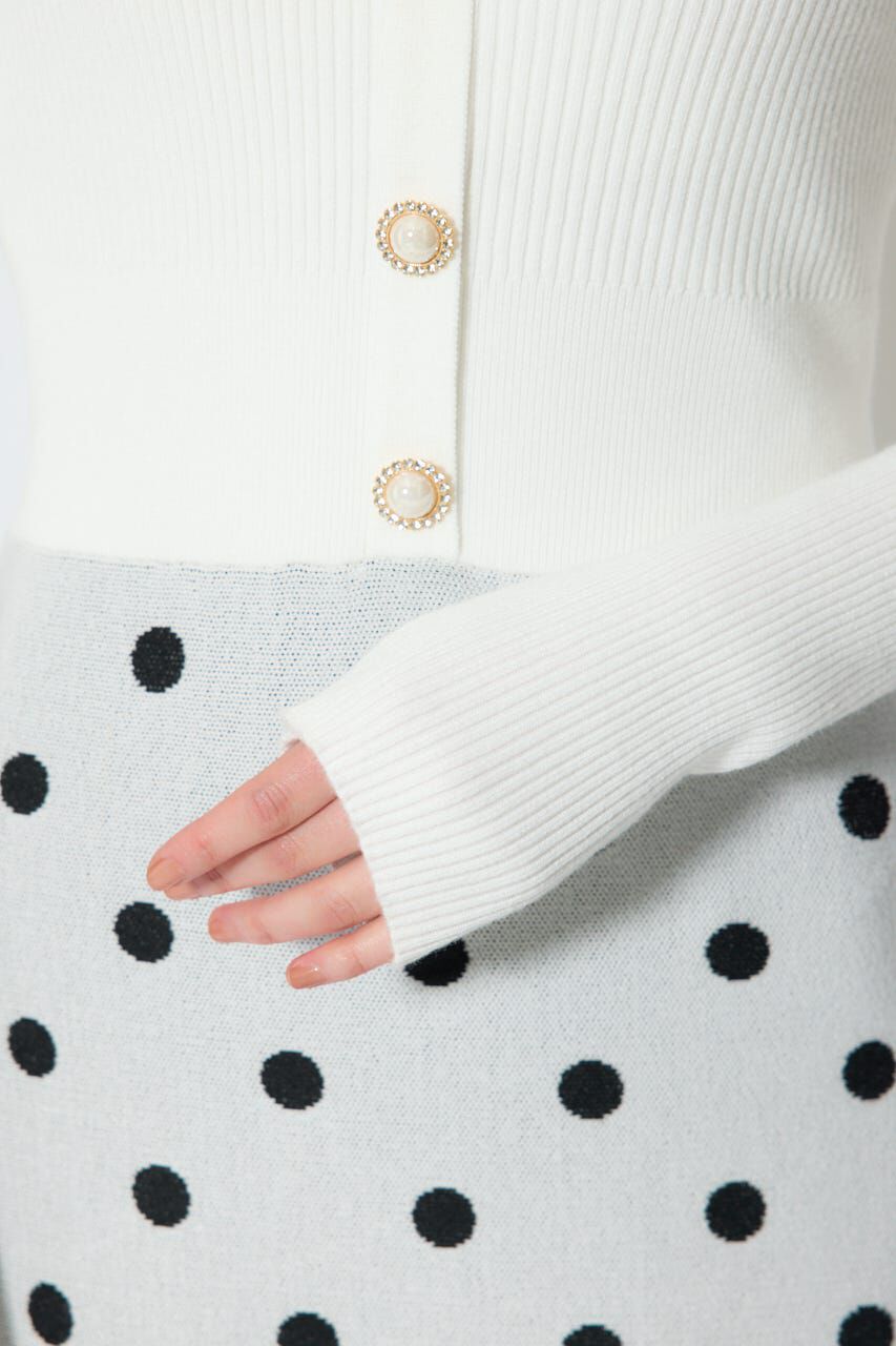 rienda「リボンデザインドットニットワンピース」|ワンピース|