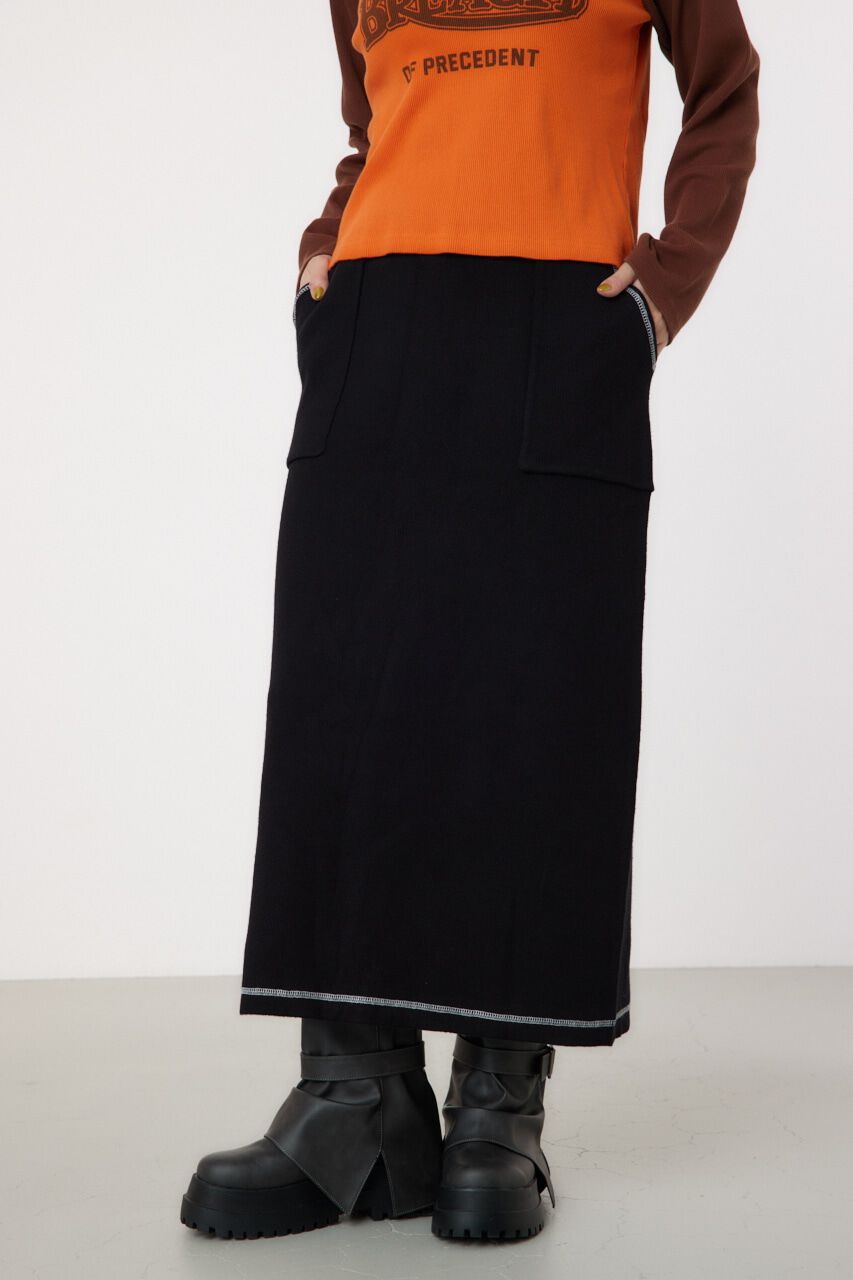 RODEO CROWNS「スウェットライクカラーステッチニットスカート」|その他|