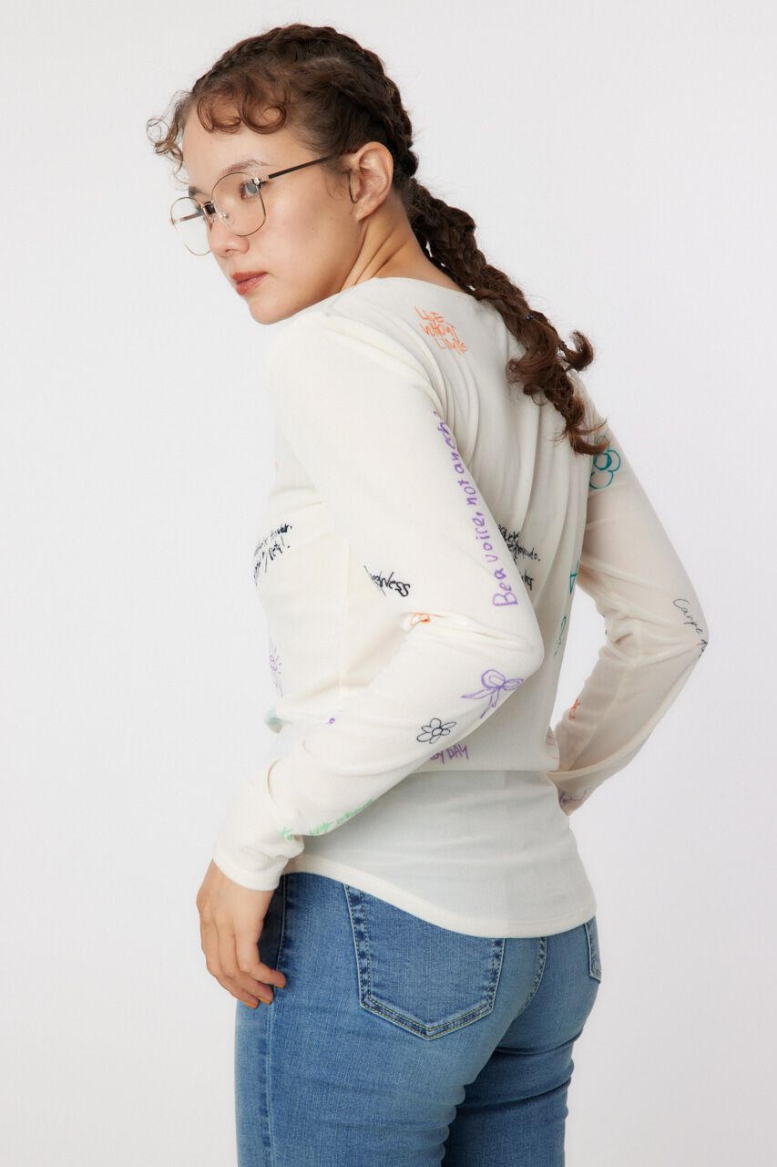 RODEO CROWNS「Brushedテキストシアートップス」|Tシャツ・カットソー|