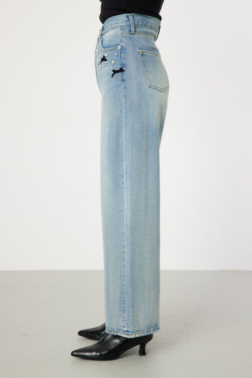 RODEO CROWNS「デコレーションハイウエストワイドデニム」|デニム|