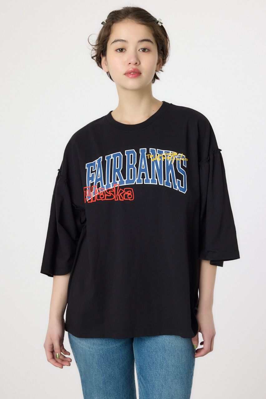 RODEO CROWNS「アソートグラフィックフリル袖 Tシャツ」|Tシャツ・カットソー|BLK