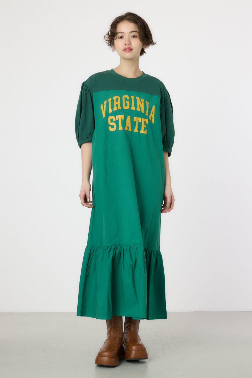 RODEO CROWNS「カレッジ 切替 パフスリーヴ ワンピース」|ワンピース|