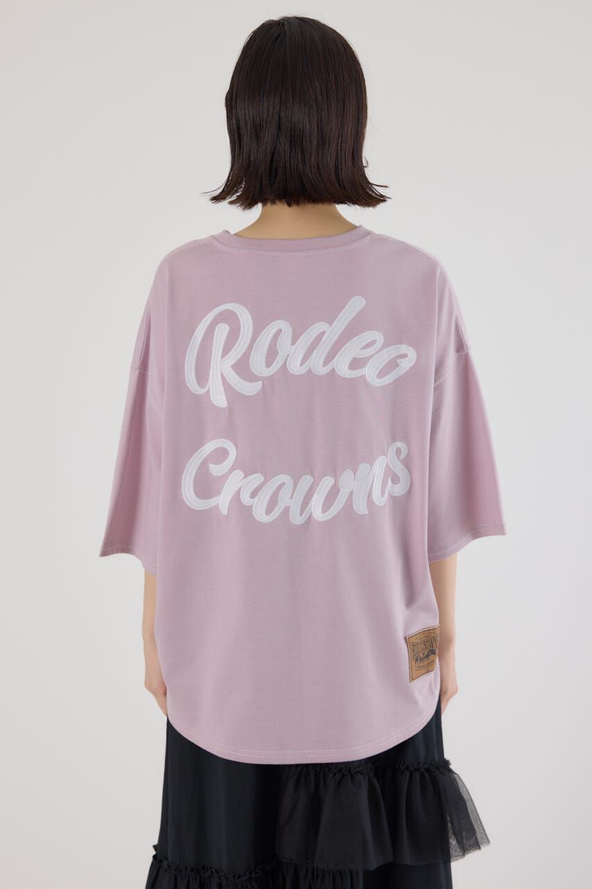 RODEO CROWNS「カラーステッチVネック5分袖Tシャツ」|Tシャツ・カットソー|