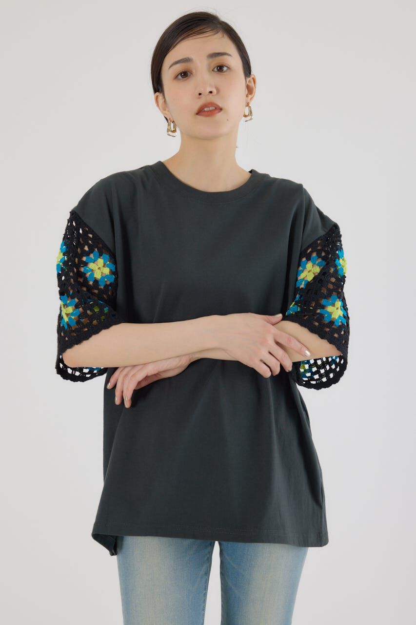 RODEO CROWNS「FLOWERクロシェドッキングTシャツ」|Tシャツ・カットソー|