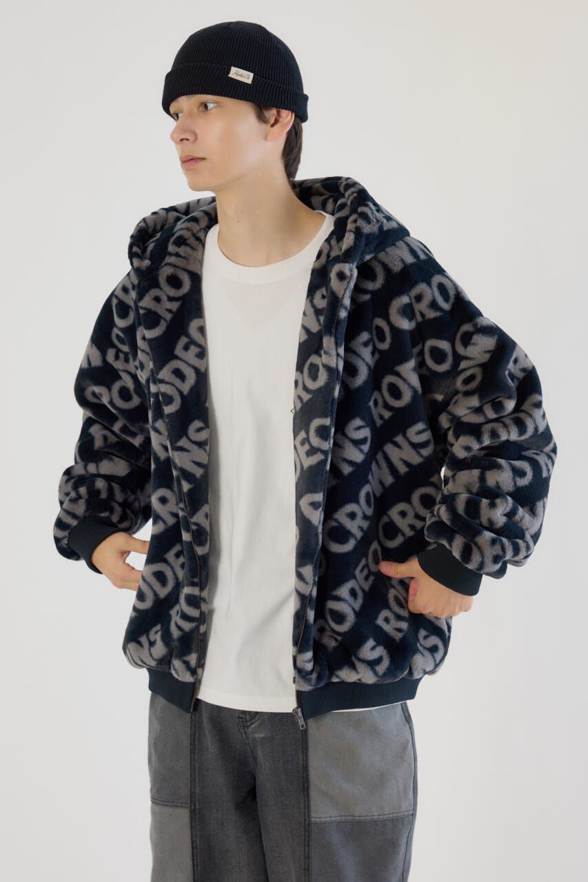 RODEO CROWNS「オールオーバーロゴファーブルゾン」|ブルゾン・スタジャン|