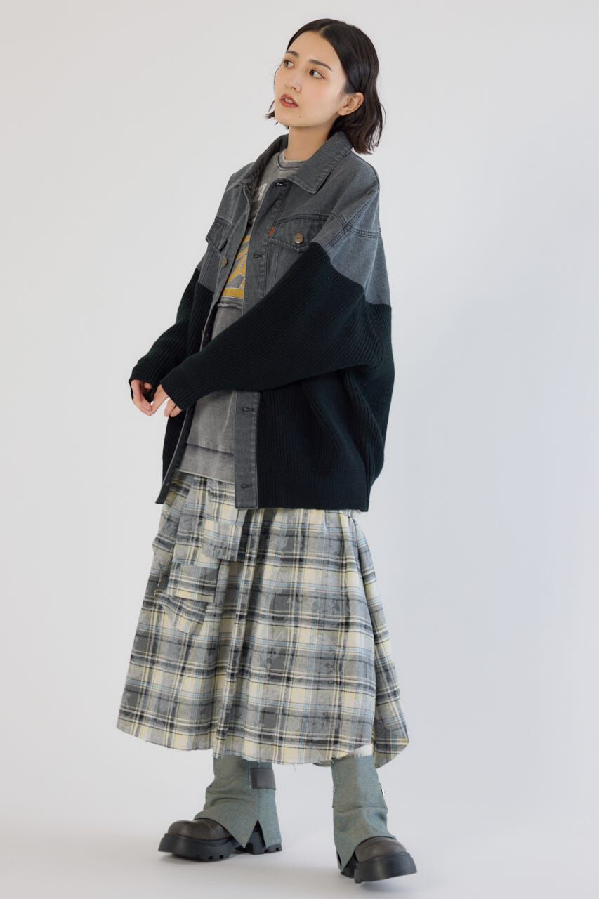 RODEO CROWNS「ニットドッキングルーズデニムジャケット」|デニムジャケット|