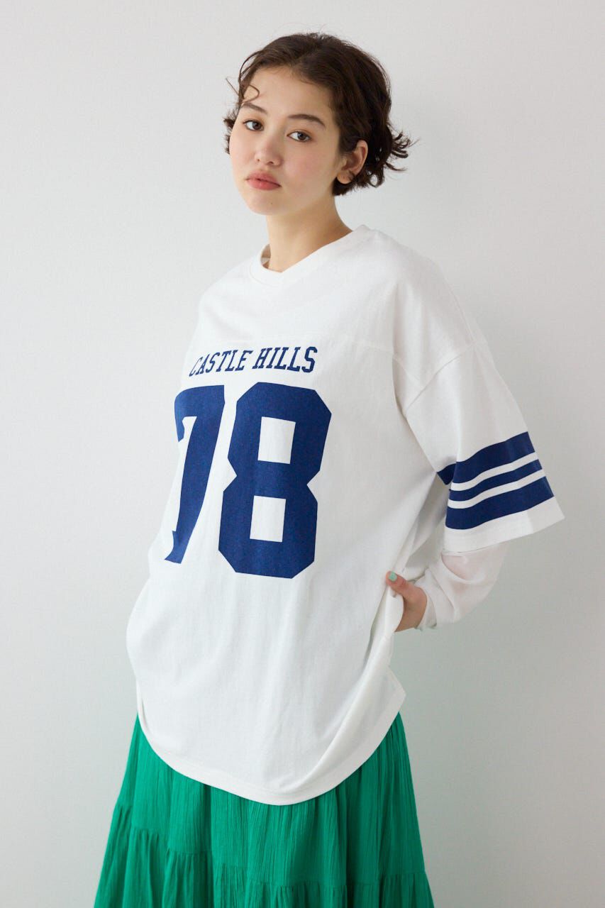 RODEO CROWNS「チュールレイヤードナンバートップス」|Tシャツ・カットソー|