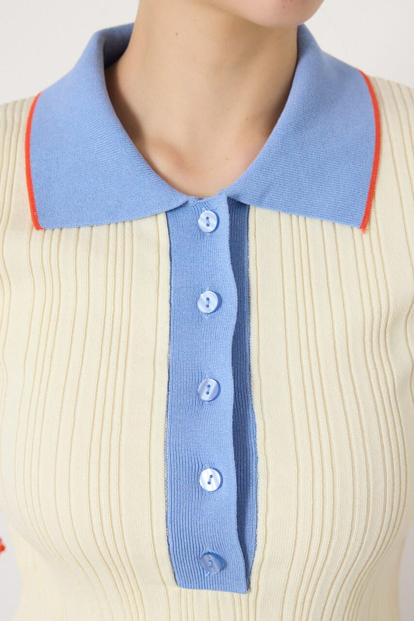 RODEO CROWNS「バイカラーポロニット」|ニット・セーター|