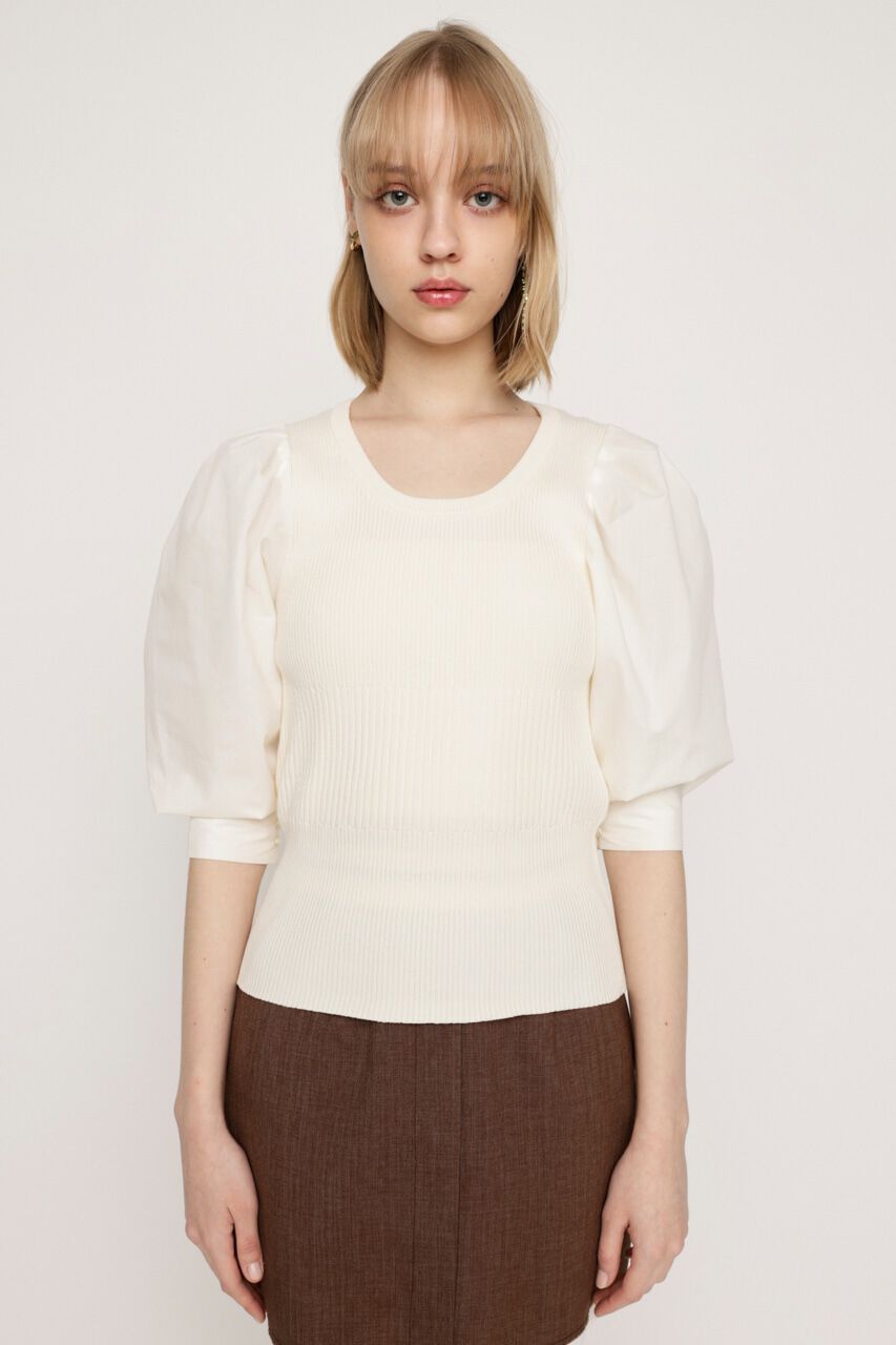 SLY「KNIT COMBI TUCK PUFF トップス」|ニット・セーター|