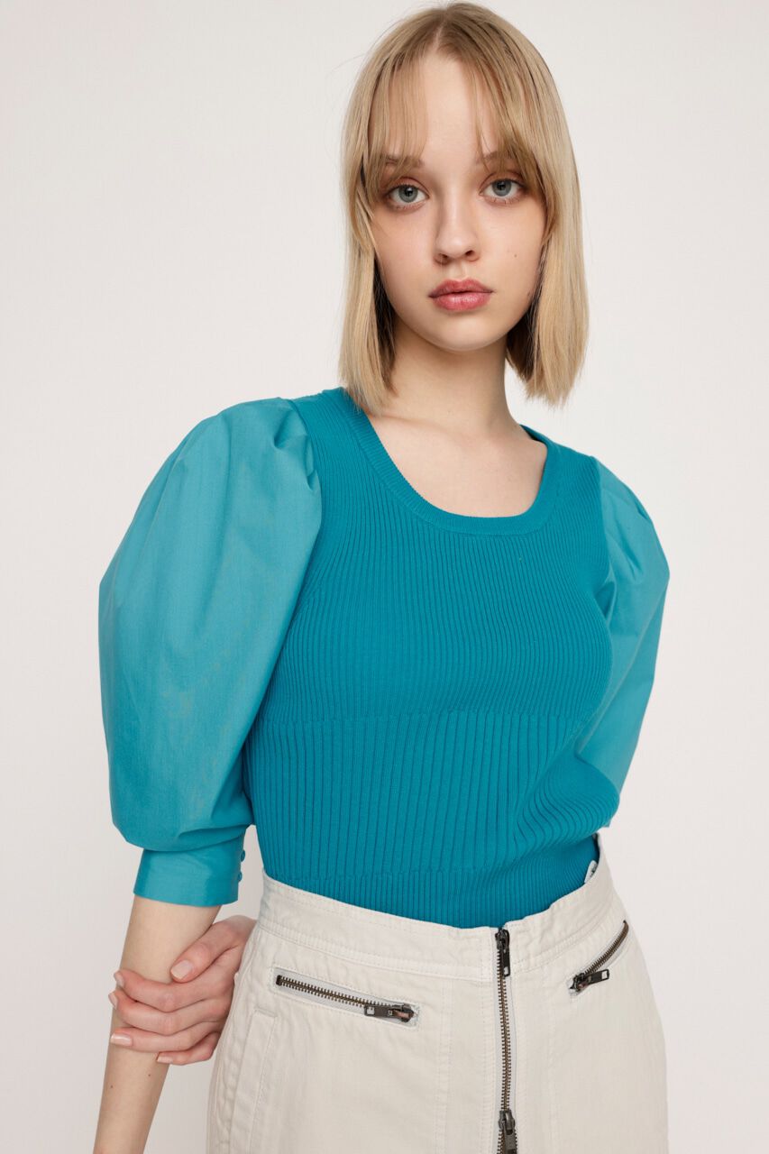 SLY「KNIT COMBI TUCK PUFF トップス」|ニット・セーター|D/TQ3