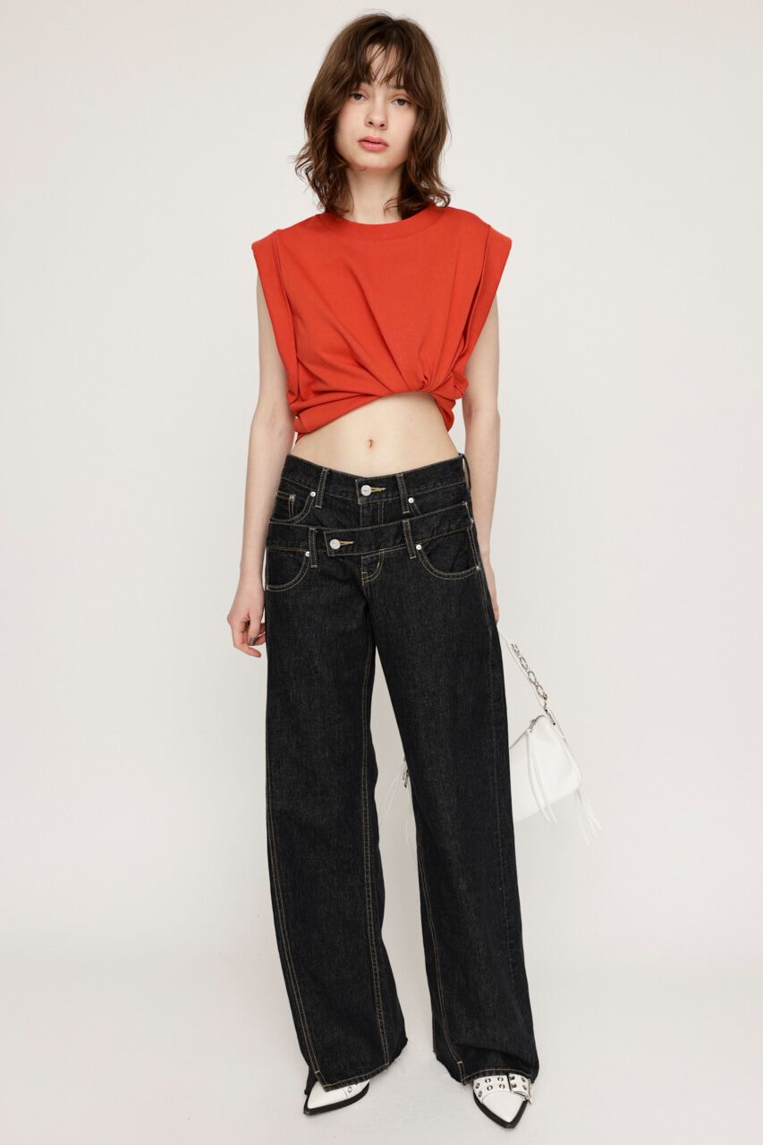 SLY「ROLL UP SLEEVE BOX トップス」|タンクトップ|