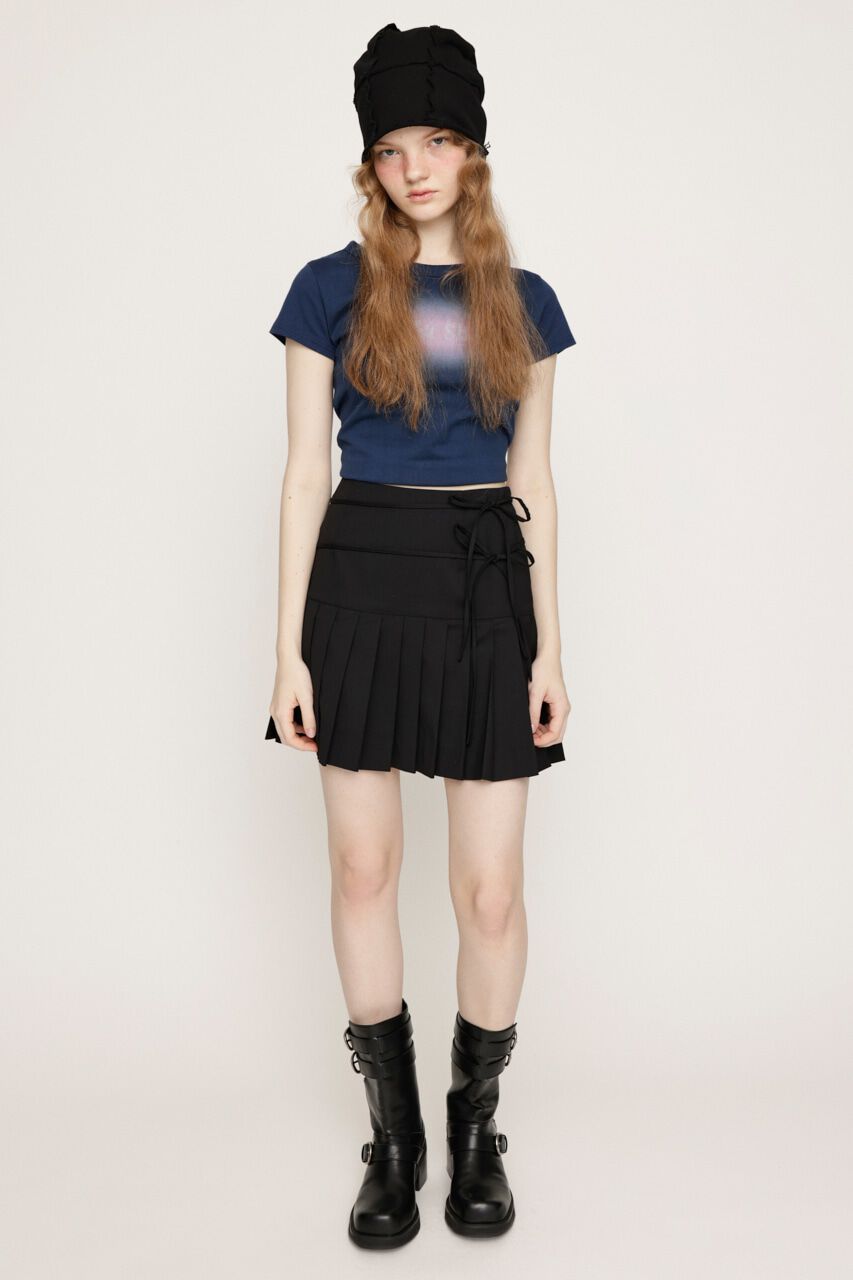 SLY「DOUBLE RIBBON PLEATS スカート」|スカート|BLK