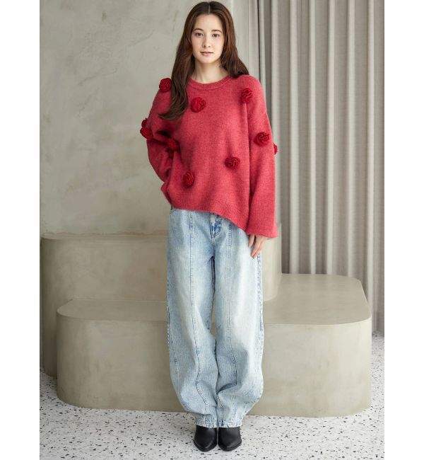 CALNAMUR「ローズモチーフルフパデニムパンツ」|その他|