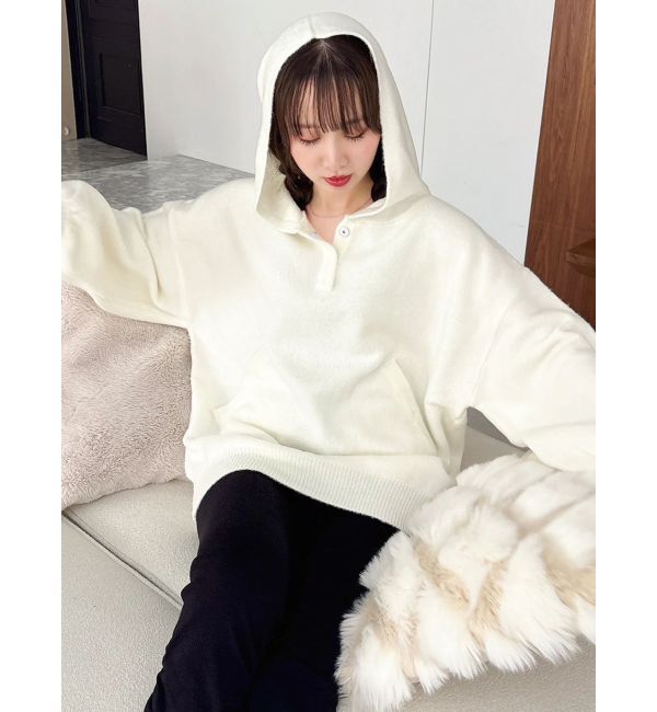 dazzlin「【吉田朱里】リラックスニットフーディ」|パーカー|