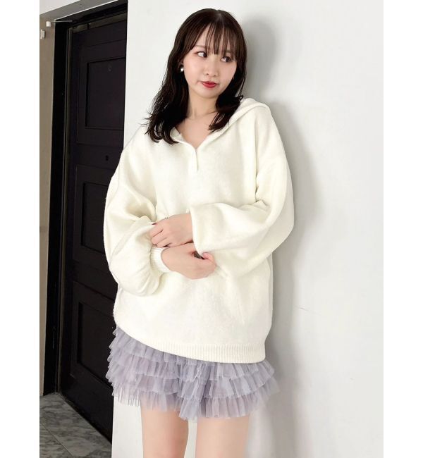 dazzlin「【吉田朱里】リラックスニットフーディ」|パーカー|