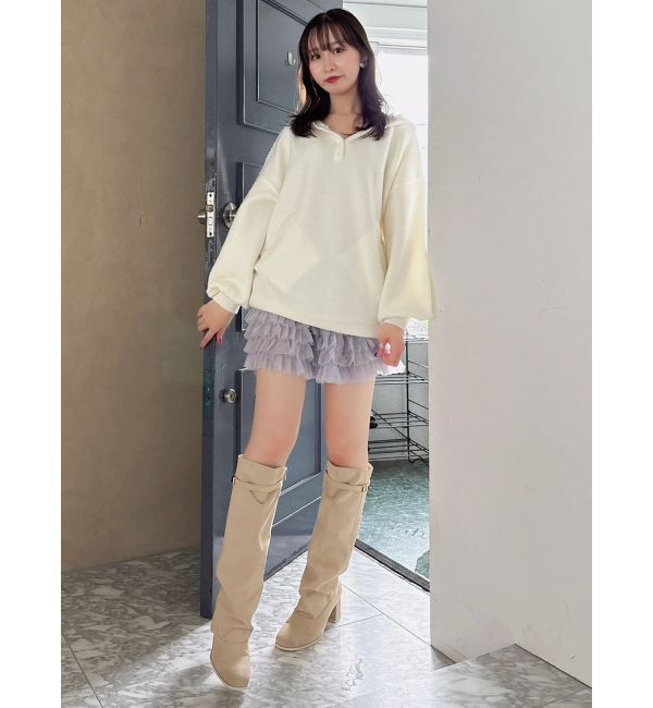 dazzlin「【吉田朱里】リラックスニットフーディ」|パーカー|